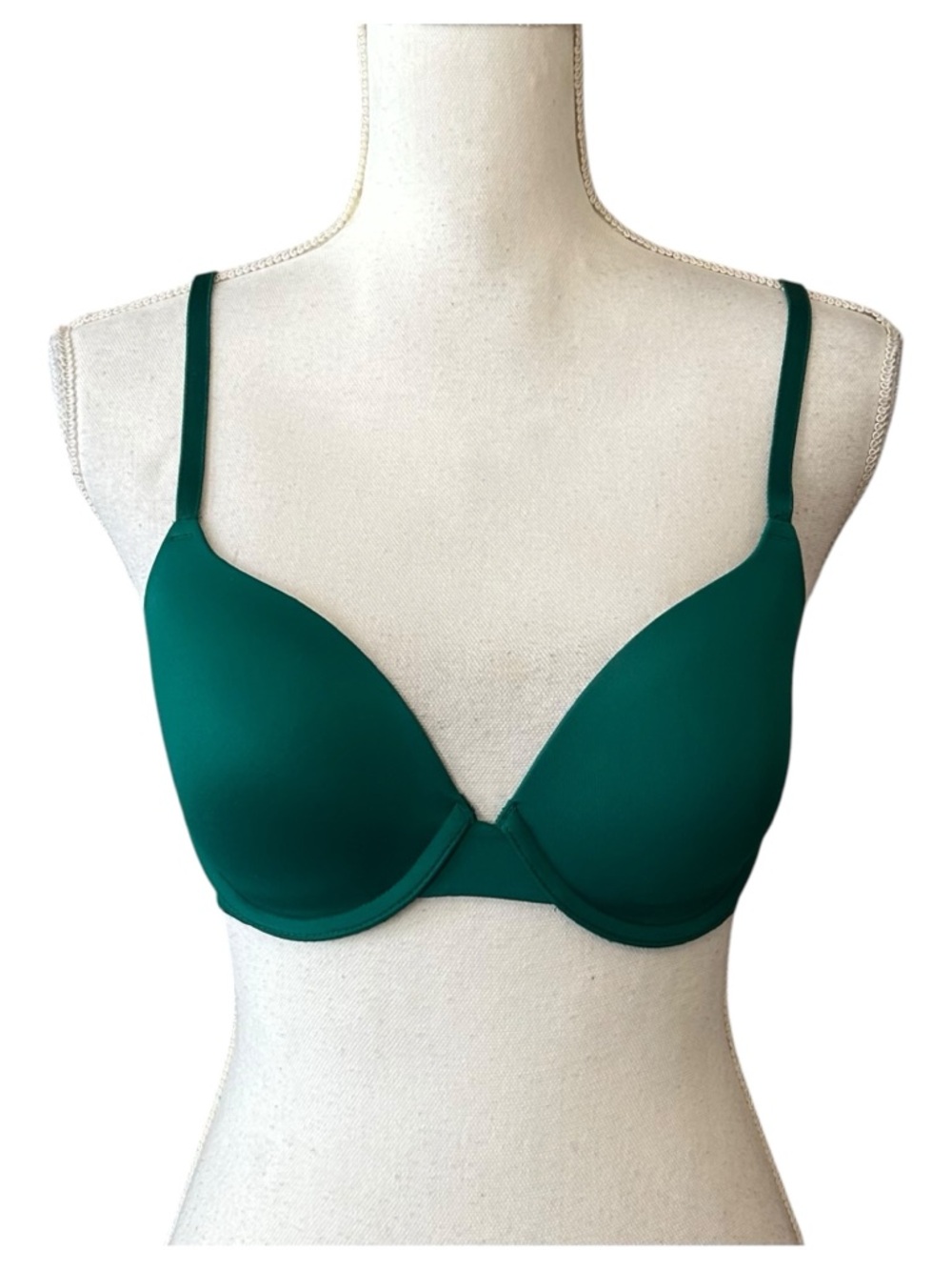 Victoria’s Secret PINK Wear Everywhere T-shirt Lightly Lined Bra SZ 34C in Green